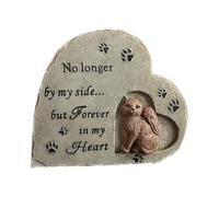 MagiDeal Cat Memorial Stone Grave Marker Pet Loss Sympathy Remembrance Gifts Cat Statue with Angel Tombstone for Outside Yard