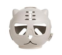 MagiDeal Cat Muzzle Cat Hood Breathable Comfortable Accessories Grooming Helmet Cat Mouth Cover for Beauty, Travel Shaving Bathing, Khaki White S