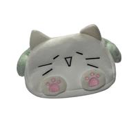 MagiDeal Cat Pencil Case Pouch Storage Holder Pocket Container Make up Cosmetic Bag Stationery Organizer Pen Bag for Toiletry School, Light Green White