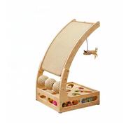 MagiDeal Cat Ramp Climbing Frame Scratcher Toy Furniture With Solid Wood And Sisal Materials Sturdy Construction Reduces Debris From Claw Care Suitable for indoor decoration