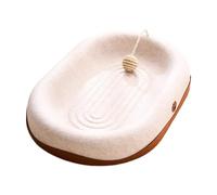 MagiDeal Cat Scratcher Pad Cat Bed Exercise with Ball Furniture Protector Chasing Kitten Interactive Toy Oval Cats Scratch Pad, with Ball