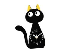 MagiDeal Cat Table Clock Tabletop Clocks Gifts Compact Acrylic Unique Cute Silent Desk Clock for Bedroom NightStand Desktop Study Room, B
