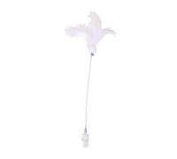MagiDeal Cat Teaser Pet Toy Flexible Funny with Phone Clip Cat Play Rod Feather Bell Toy for Exercise Jump Pouncing Flip Training, White