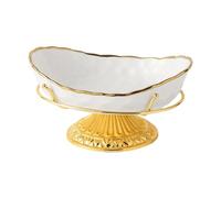 MagiDeal Ceramic Fruit Tray Fruit Container Versatile Large Capacity Creative Vegetable Bowl Fruit Holder for Hotel Housewarming Gift, Gold