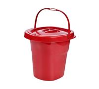 MagiDeal Chamber Pot Pee Bucket Lightweight with Handle and Lid Sturdy Commode Bucket Spittoons for Bedroom Home Indoor Senior Citizen, Red