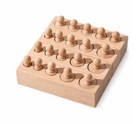 MagiDeal Children Learning Cylinder Solid Beech Wood Matching Peg Toy With Engraved Graphics For Early Development Problem Solving Hand Eye Coordination Suitable For Child Playroom