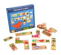 MagiDeal Children Memory Game Dinosaur Tile Matching Wooden Puzzle Learning Toy Memory Challenge Suitable for Preschool Infants Home Classroom