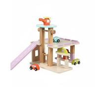 MagiDeal Children Parking Game Multi Level Wooden Toy Garage Vehicle Playset Manual Elevator Dynamic Adventure Structure Suitable for Kids Playroom Learning Activities, Ylb-parking Lot