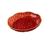 MagiDeal Clear Fruit Dish Dessert Bowl Reusable Dinnerware Luxury Snack Serving Plate Candy Tray for Wedding Home Birthday, Red L