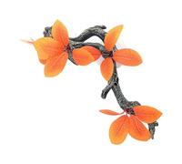 MagiDeal Climb Tree Branch Decor Reptiles Plants Terrarium Aquarium Geckos Snake Crab Habitat Habitat Decoration Reptile Corner Branch, orange leaves