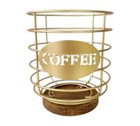 MagiDeal Coffee Pod Storage Basket, Coffee Capsule Storage Basket, Espresso Capsule Organizer Coffee Pod Storage Organizer, Gold Large