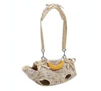 MagiDeal Companion Shoulder Carrier Pet Tote Bag with Long Strap Soft Woven Polyester Carrier Padded Handle Structured Yet Flexible Frame Suitable for Daily Walks Errands Visits, Array, Beige, XS