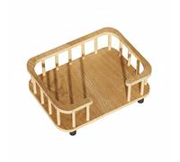 MagiDeal Composite Material Bed Wooden Pet Lounger With Fence Rail Elevated Bed Cooling Mat Breathable Rest Area Stable Frame Structure suitable for cats small dogs indoor home decor, M