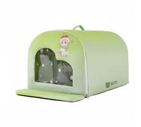 MagiDeal Cooling Shelter Pet Bed House Enclosure Aluminum Foil Thermal Insulation Lock Cold Air Foldable Design with Detachable, Green, M 40 35 35cm For Pets Under 10 Catties