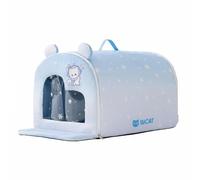 MagiDeal Cooling Shelter Pet Bed House Enclosure Aluminum Foil Thermal Insulation Lock Cold Air Foldable Design with Detachable, Blue, M 40 35 35cm For Pets Under 10 Catties