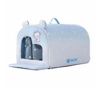 MagiDeal Cooling Shelter Pet Bed House Enclosure Aluminum Foil Thermal Insulation Lock Cold Air Foldable Design with Detachable, Blue, XL 60 45 40cm For Pets Under 35 Catties