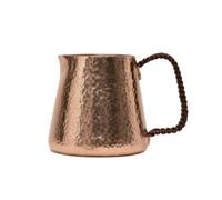 MagiDeal Copper Beverage Server Tea Pitcher Fairness Cup Pouring Jug Brew Distributor Handcrafted Pure Copper Hammered Texture, 500cc, Copper Handle Wide Bottom Fair Cup