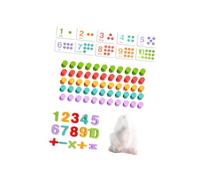 MagiDeal Counting Wooden Toys with 55 Pegs for Kids Family Games Lightweight Number and Color Matching Game Educational Toy for School