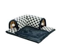 MagiDeal Creative Pet Cat Tunnel Bed Cat Sleeping Mat with Removable Mat Exercise Cat Activity Rug Toy Hideout for Cats Kitten, Black L
