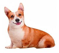 MagiDeal Decorative Pillow 3D Dog Throw Pillow Lifelike Animal Soft Short Filled PP Cotton Removable Cover Suitable for Bedroom Dog Lovers, Corgi, 70cm