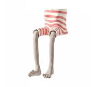 MagiDeal Decorative Planter With Human Legs Flower Pot Plant Container Resin Carved Silhouette Lightweight Artistic Style Suitable for Shelf Desk Home Decor, 15CM, Red And White Striped Pants