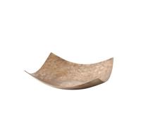MagiDeal Decorative Serving Tray with Irregular Oval Shape and Open Basin for Modern Home Decor Aluminum Metal Fruit Bowl with Textured Surface for Kitchen, Gold, Small 27 27 H7cm
