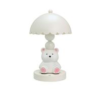 MagiDeal Desk Lamp Bear Table Lamp Night Light Bedside Lamp Touch Switch Resin Body Gentle Friendly Suitable for Children Room Bedtime Stories Nursery, Cute White Bear Table Lamp Gift Box Packaging