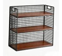 MagiDeal Desktop Bookshelf Organizer Storage Rack, Desktop Bookshelf Stand, 3 Tier Rustic Multipurpose Desk Shelf for Kitchen Dorm, Black S