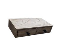 MagiDeal Desktop Drawer Organizer Tea Set Storage Box Multifunctional Elevated Stand for Coffee Maker Pod Holder for Hotel, Wood Grain Color