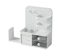 MagiDeal Desktop Organizer Pen Holder Modern Rack Holder Desk Tidy Organiser Makeup Organizer for Bedroom Vanity Table Office School, White
