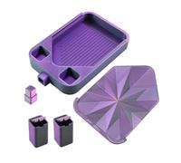 MagiDeal Diamond Paint Tray with Lid Spillproof Bead Organizer & Sorter Funnel Tray for Diamond Art, Cross Stitch, Embroidery, Rhinestone Crafts, Nail Art Making, black and violet