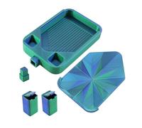 MagiDeal Diamond Paint Tray with Lid Spillproof Bead Organizer & Sorter Funnel Tray for Diamond Art, Cross Stitch, Embroidery, Rhinestone Crafts, Nail Art Making, blue and green
