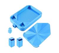 MagiDeal Diamond Paint Tray with Lid Spillproof Bead Organizer & Sorter Funnel Tray for Diamond Art, Cross Stitch, Embroidery, Rhinestone Crafts, Nail Art Making (Blue)