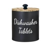 MagiDeal Dishwasher Pod Container Wood Organizer Multipurpose Sturdy Large Capacity Laundry Detergents Case with Lid for Home, Black