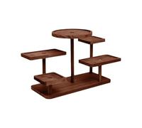 MagiDeal Display Riser Shelf Decorative Desktop Tiered Tray Small Plant Stand for Party Dessert Cupcake Makeup Flower Pot Perfume, Walnut