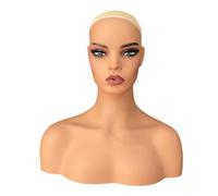 MagiDeal Display Stand Mannequin Head Beauty Displaying with Earring Holes Multipurpose Hairpieces Storage Rack Female Display