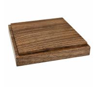 MagiDeal Display Stand Walnut Wood Base Pedestal Riser With Geometric Square Profile Layered Construction Stable Support suitable for tea table desk shelf home , 20 20 2cm