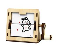 MagiDeal DIY Hand Cranked Animation Machine Model Kit Wood Building Project Collection Science Experiment Toy Educational for Children