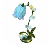 MagiDeal DIY Lantern Lily of The Valley Lamp Lantern Craft Handmade Table Blossom Night Light Warm Glow for Girls and Suitable for Home Decoration Gift Giving Bedroom Decor, Light Blue