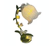 MagiDeal DIY Lantern Lily of The Valley Lamp Lantern Craft Handmade Table Blossom Night Light Warm Glow for Girls and Suitable for Home Decoration Gift Giving Bedroom Decor, Silver