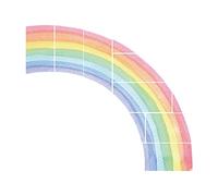 MagiDeal DIY Watercolor Rainbow Wall Sticker Mural Set 163x142cm Colorful Right Half Decorative Wall Decal for Classroom Accessory