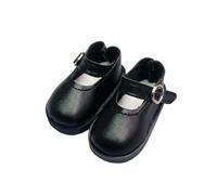 MagiDeal Doll Footwear BJD Miniature Leather PU Material Handmade Shoes Accessory Strap Buckle Realistic Stitching Details Suitable for Collectors Display , Black