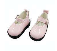 MagiDeal Doll Footwear BJD Miniature Leather PU Material Handmade Shoes Accessory Strap Buckle Realistic Stitching Details Suitable for Collectors Display , Lotus Pink