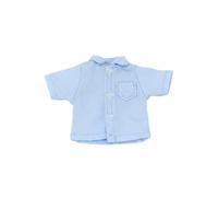MagiDeal Doll Shirt Button Front Short Sleeve Top Clothes Outfit Cloth Material For 1/12 Scale Collectible Figures And BJD Bodies Suitable for photography dioramas , Blue