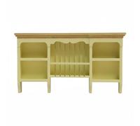 MagiDeal Dollhouse Cabinet Miniature Kitchen Cabinet Cupboard Wall Cabinet Shelf Crafted From Birch Wood With Central Plate Rack And Classic Detailing Suitable, Cream