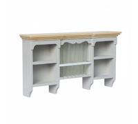 MagiDeal Dollhouse Cabinet Miniature Kitchen Cabinet Cupboard Wall Cabinet Shelf Crafted From Birch Wood With Central Plate Rack And Classic Detailing Suitable, Gray