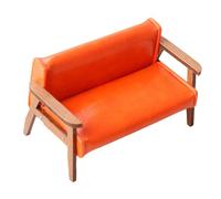MagiDeal Dollhouse Furniture 1:12 Scale Miniature Sofa Doll House Mini Sofa for Diorama Micro Landscape DIY Projects Scenery Supplies, Orange Big