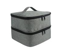 MagiDeal Double Layer Nail Polish Storage Bag, Holds 30 Bottles, Holder Organizer Box for Manicure Sets/Perfume Nail Varnish Essential Oil/Travel, Gray