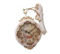 MagiDeal Double Sided Wall Clock Vintage Design Easy to Read Decorative Art Clock for Bedroom Office Home Decoration, White
