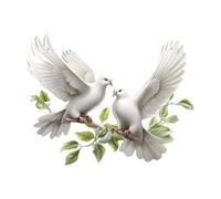 MagiDeal Dove of Peace Olive Branch Metal Wall Art Minimalist Hanging Bird Sculpture for Background Farmhouse Home Balcony Classroom